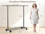 Adjustable Metal Rolling Clothes Rack with Extendable Rods, 104.1-156.244.45154.94cm, 3.86kg Heavy 64751871