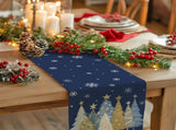 Christmas Table Runner 13x72 Inch, Xmas Trees Snowflakes Holiday Decorative Farmhouse Table 23592970