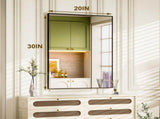 20"x30" Rectangular Bathroom Mirror Wall Mounted Mirror with Metal Frame, Black 87071847