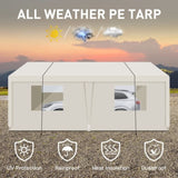 Carport, 1020 Heavy Duty Portable Carport Garage Tent for Outdoor Storage Shelter white W1350P176013