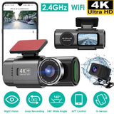 4K1080P Dual Dash Cam Front & Rear with WiFi & Free 64 GB Card 140&deg/120&deg Wide-Angle Loop 78880264