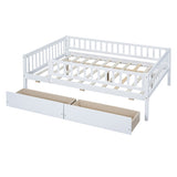 Full Size Daybed Wood Bed with Two Drawers , White WF301868AAK