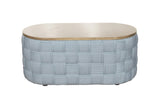 ZUN ACME Saree Coffee Table, Light Teal Chenille LV02349