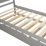Platform Bed with Twin Size Trundle, Twin Size Frame, Gray WF194473AAE