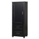 ZUN Tall Bathroom Storage Cabinet, Freestanding Storage Cabinet with Two Drawers and Adjustable Shelf, WF312728AAB