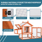 ZUN Weatherproof Outdoor Chicken Coop with Nesting Box, Outdoor Hen House with Removable Bottom for Easy W142763858