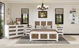 Farmhouse Wooden Platform Queen Size Bed, Modern Platform Bed with Wooden Strip Decoration, Plywood WF530906AAK
