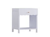 Modern Nightstand with Drawer and Open Shelf,Scalloped Edge Bedside Table for Bedroom, Cute 09977389