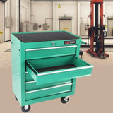 ZUN 5 Drawer Tool Chest, Tool Storage Cabinet for Garage Storage with 4 Wheels and Locking System, GREEN W1102126228