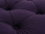 Dawn Tufted Round Ottoman Nailhead Accents, Purple Velvet B2719P238412