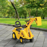 ZUN 2-in-1 Ride On Excavator Pull Cart with Horn 39828968