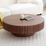 ZUN 39.37'' Round MDF Coffee Table Mid Century Modern Coffee Table Unique Coffee Table for Living Room W876P188697