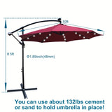 ZUN 10 ft Outdoor Patio Umbrella Solar Powered LED Lighted Sun Shade Market Waterproof 8 Ribs Umbrella W65627956