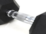 30LB HDRS Rubber Coated Solid Cast Iron Dumbbell with Contoured Chrome Handle, Hexagon 56723902