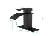 Waterfall Spout Bathroom Sink Single Handle Faucet with Pop-Up Drain 47857486