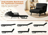3-in-1 Convertible Sofa Bed, Adjustable Backrest Folding Sleeper Chair with Pillow, Metal Frame 67534860