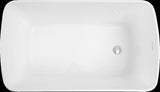 49'' Acrylic Freestanding Soaking Bathtub, Square-shape Japanese Soaking Hot Tub, Chrome Overflow W1573P210468