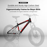 ZUN Kids Bike 20 Inch Wheels, 4" Wide Fat Tire Snow Mountain Bike Ages 8-12 Year Old, Steel Frame, 7 90798103