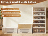 6-Tier Foldable Shoe Rack with Clear Doors, No-Tool Assembly Shoe Storage Organizer for Entryway 54367985