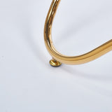 Dining Table with golden metal leg and tempered glass,Modern Space Saving Kitchen Table for Living W234P329699