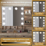 Large Makeup Vanity with Lights, Vanity Table with Charging Station, Vanity Desk with Mirror and 10 71427985