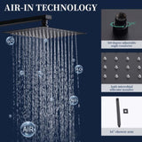 ZUN Shower System Shower Faucet Combo Set Wall Mounted with 10" Rainfall Shower Head and handheld shower 64887851