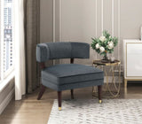 Elegant Style Accent Chair Dark Gray Velvet Upholstery Barrel-Back Solid Wood Luxury Living Room B011P315635
