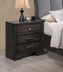 ZUN 1pc Contemporary Style 3 Storage Drawers Nightstand End Table Bedroom Solid Wood Wooden Furniture ESFCRMB6580-2