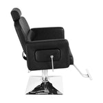 ZUN PVC Leather Cover Galvanized Square Plate With Footrest Reclining Barber Chair 300lbs Black HZ8897B 70318584