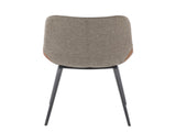 Two-Tone Chair in Black Metal with Espresso Faux Leather and Brown Fabric - Set of 2 B202P223869
