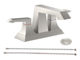 2-Handle Heavy Duty Bathroom with Drain and Supply Kits, Modern Style Lavatory Deck Mounted 03881289
