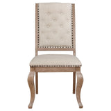 Cream and Barley Brown Tufted Back Dining Chair B062P153696