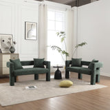 COOLMORE Modern Chenille Loveseat Sofa , Comfy Upholstered 2-Seater Sofa, Small Loveseat Accent W395P224849
