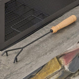 28" Concrete Wood Burning Outdoor Fire Pit Table with Lid - Stone Gray 53657.00