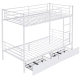 Twin Over Twin Convertible Bunk Bed with 2 Storage Drawers, Metal Bunk Bed Can be 65723139