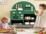 Green Wooden Kids Play Kitchen with Interactive Stove & Sink, ASTM/CPSIA Compliant Pretend Cooking 44536744