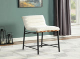 Lahni 17.75" White Boucle Fabric Counter Height Chair B061128598