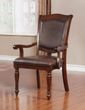Luxurious Traditional Dining Brown Cherry Solid wood Espresso Leatherette Seat Set of 2pc Arm B011P225590