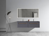 ZUN U054-Nevia60W-207 Nevia 60" Exclusive Gray Bathroom Vanity with Gray Solid Surface Sink, Wall W1865P147123