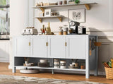 55.1'' Storage Sideboard with 4-Doors,Multi Functional Buffet with Open Shelf and 2-Tiers N711P345165K
