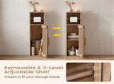 8" Slim Narrow Toilet Paper Cabinet with Adjustable Shelf, Slim Bathroom Storage Cabinet for Small 67874052