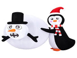 4FT Christmas Inflatable Penguin Rolling Snowball Yard Decoration with 3 LED Lights, 210D Polyester 45346287