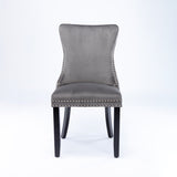 ZUN Furniture,Upholstered Wing-Back Dining Chair with Backstitching Nailhead Trim and Solid Wood 93363205