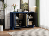 TREXM Sideboard Buffet Cabinet with Storage, Wood Sideboard with Adjustable Shelves and Gold Handles N715P392244M