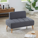 ZUN 45"Inch Width Modern End of Bed Bench,Cotton Linen Fabric Upholstered 2 Seater Sofa Couch Entryway W2865P225575