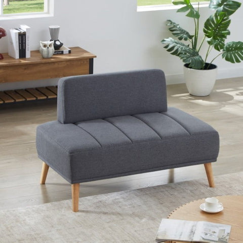 ZUN 45"Inch Width Modern End of Bed Bench,Cotton Linen Fabric Upholstered 2 Seater Sofa Couch Entryway W2865P225575