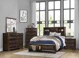 Contemporary Design 2-Drawers Nightstand 1pc Bedroom Furniture Warm Espresso Finish Raised Panel B011P225192