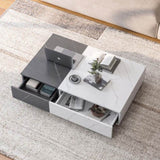 Modern style black and white coffee table with two storage spaces W1320P193296