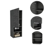 ZUN Mila Bathroom Cabinet, Two Interior Shelves, Two External Shelves, Single Door Cabinet -Smokey Oak B20091952