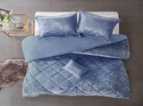 King/Cal King Velvet Duvet Cover Set with Throw Pillow B03596097